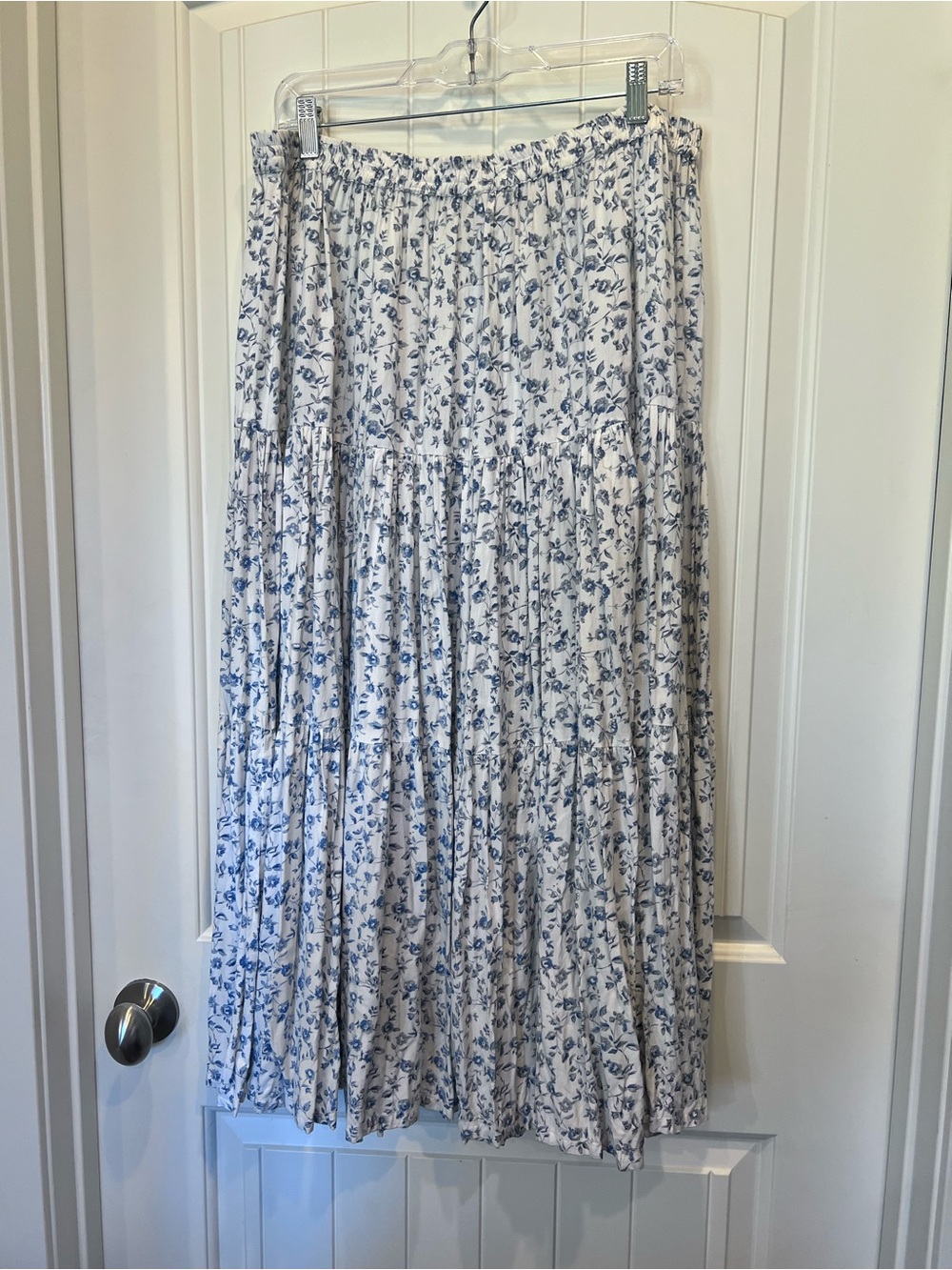 Vintage Floral Pleated Maxi Skirt by Tantrums Elastic Waist Boho Prairie Sz XL - Picture 5 of 11